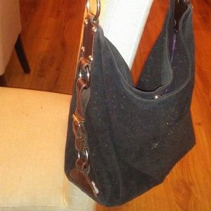 Tano Black Leather Purse Sparkle Large